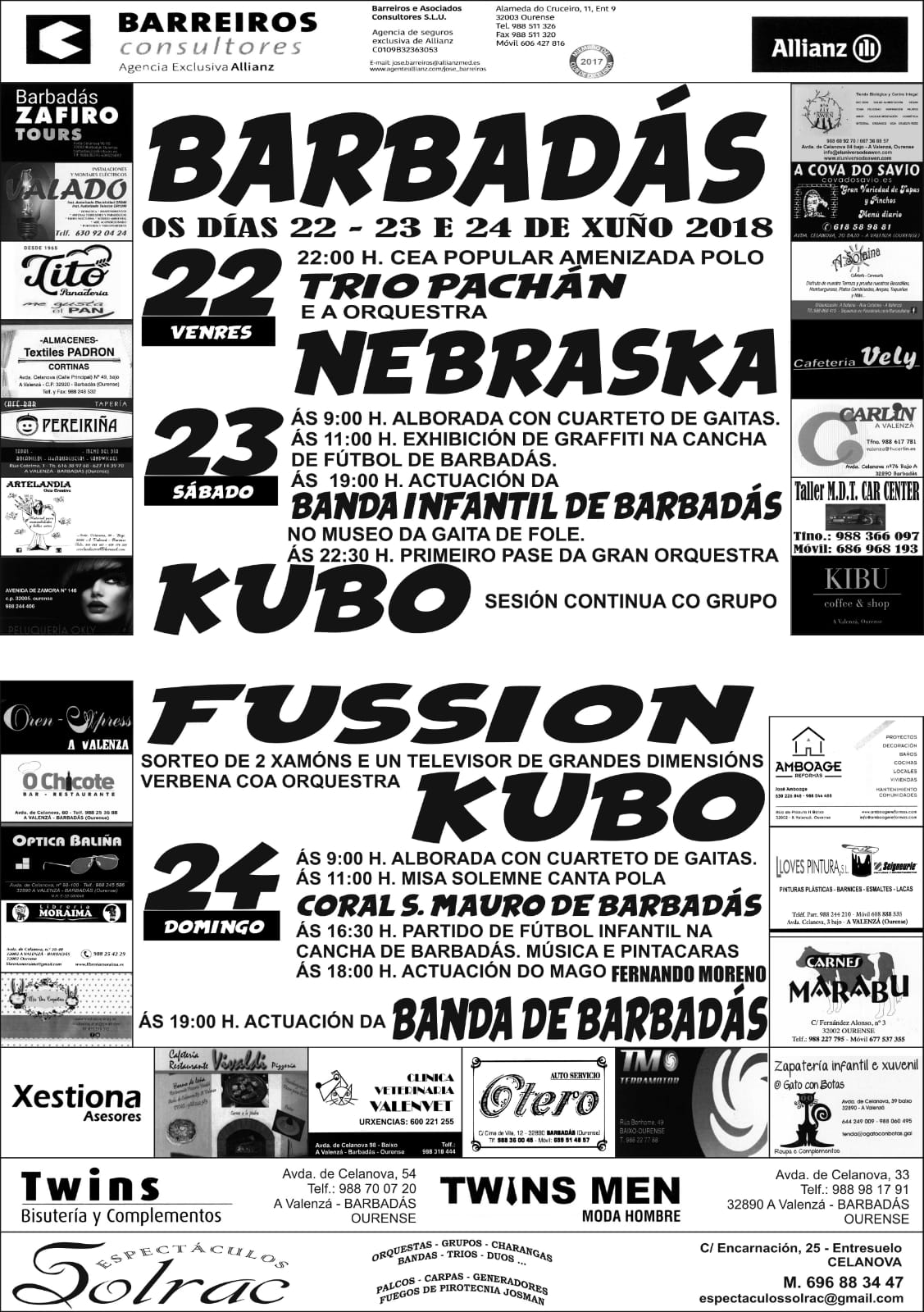 imagen cartel actuacion festas barbadas 2018